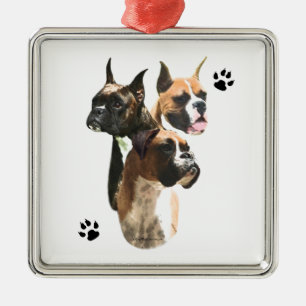 Bokser Trio Metalen Ornament