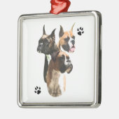 Bokser Trio Metalen Ornament (Links)