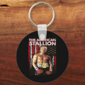 Bokser Trump Rocky Trump Meme Trump 2024 Sleutelhanger (Voorkant)