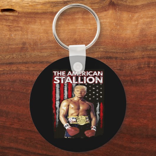 Bokser Trump Rocky Trump Meme Trump 2024 Sleutelhanger (Voorkant)