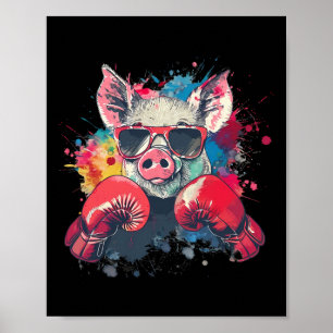 Bokser Varken Met Bokshandschoenen Kickboksen Funn Poster