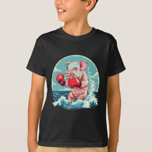 Bokser Varken Met Bokshandschoenen Kickboksen Funn T-shirt