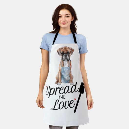 Bokser verspreidt liefde schort (Gedragen)