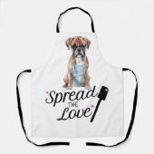 Bokser verspreidt liefde schort (Voorkant)