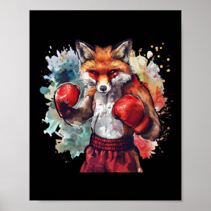 Bokser Vos Met Bokshandschoenen Kickboksen Funny B Poster