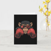 Bokseraap met bokshandschoenen Kickboksen Funny B Kaart (Gele Bloem)