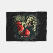 Bokserbeer met boks handschoenen kickboksen grappi fleece deken (Voorkant (Horizontaal))