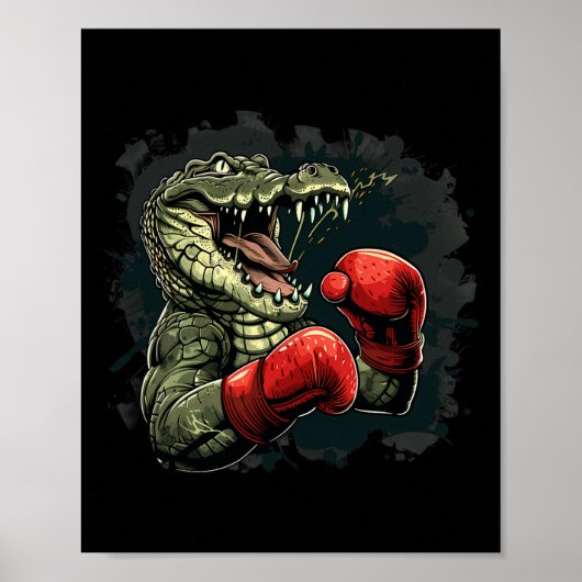 Bokserbeer met boks handschoenen kickboksen grappi poster (Voorkant)