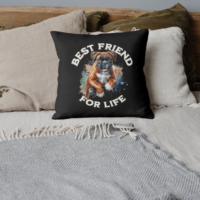 Bokserhond beste vriend voor het leven kussen (Creator heeft geüpload)