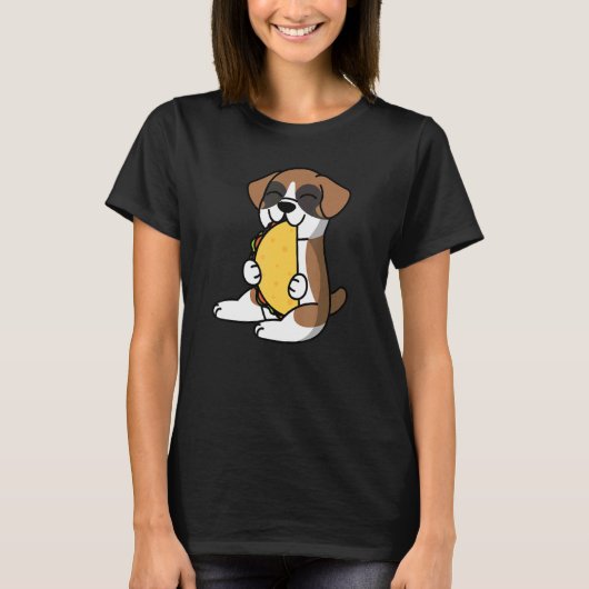 Bokserhond eet een Taco-hond T-shirt (Voorkant)