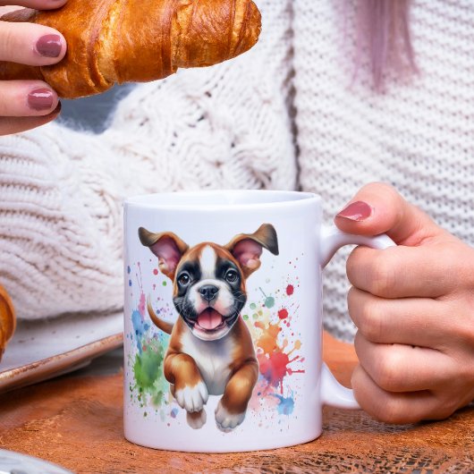 Bokserhond Kleurensplash Koffiemok