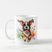 Bokserhond Kleurensplash Koffiemok (Links)