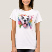 Bokserhond Kleurensplash T-shirt (Voorkant)