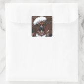 BOKSERHOND KOKEN VIERKANTE STICKER (Tas)