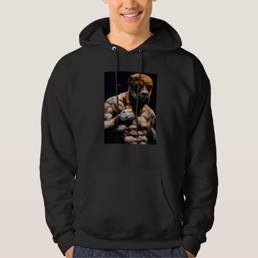 Bokserhond Lichaamsbouwer Hoodie (Voorkant)