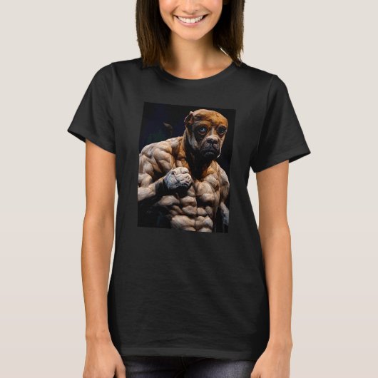 Bokserhond Lichaamsbouwer T-shirt (Voorkant)
