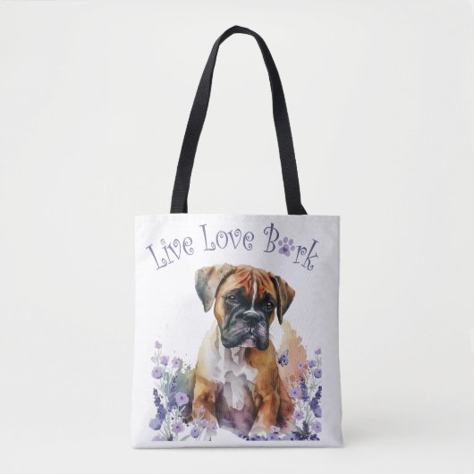 Bokserhond Moeder Bloemstuk Tote Bag (Voorkant)