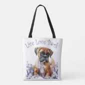Bokserhond Moeder Bloemstuk Tote Bag (Achterkant)