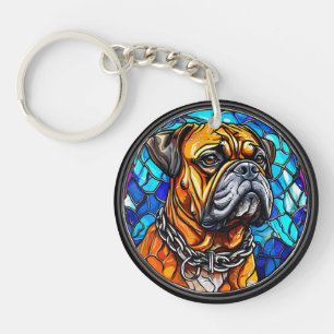 Bokserhond Mooie Portret Voor Hondenliefhebbers Ca Sleutelhanger