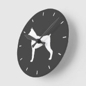 Bokserhond Silhouet (Afgeknotte Oren) Ronde Klok (Hoek)