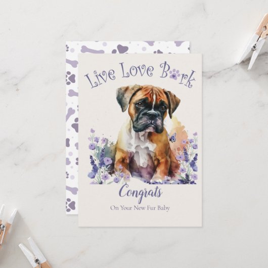 Bokserhonden Adoptie, Reddingsdag Kaart (Voorkant / Achterkant in situ)