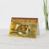 Boksershond Beter Niet Pout Kerst Kaart (Voorkant)