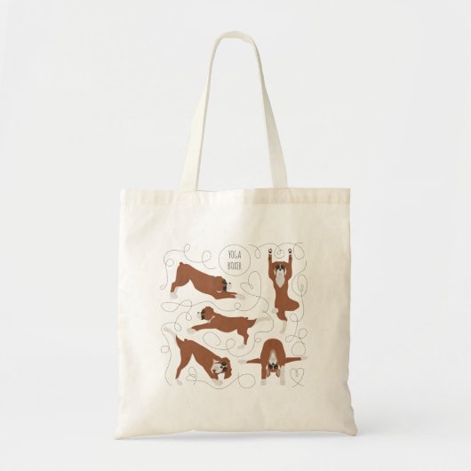 Boksershond doet yoga Canvas tas (Voorkant)