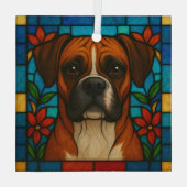 Boksershond "Glas in lood" Glas Ornament (Achterkant)
