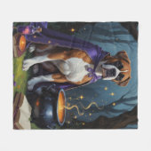 Boksershond grillig Halloween schilderij Fleece Deken (Voorkant (Horizontaal))
