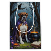 Boksershond grillig Halloween schilderij Medium Cadeauzakje (Voorkant)