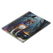 Boksershond grillig Halloween schilderij Notitieboek (Linkerzijde)