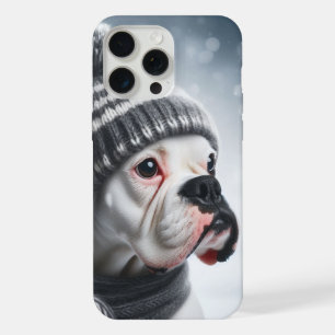 Boksershond in de winter iPhone 15 pro max case