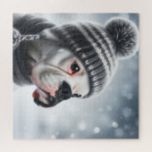 Boksershond in de winter legpuzzel (Horizontaal)