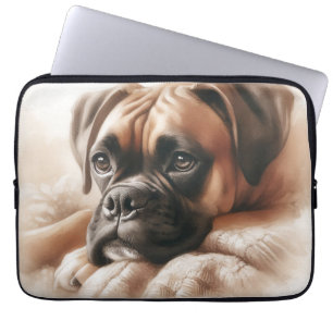 Boksershond in een serene pose laptop sleeve