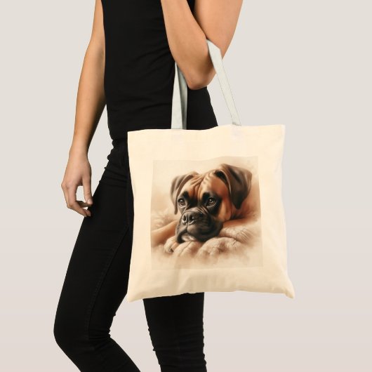 Boksershond in een serene pose tote bag (Voorkant (product))