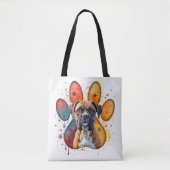 Boksershond in Waterverf Pawprint Tote Bag (Voorkant)