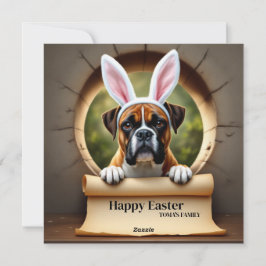 Boksershond - met familienaam feestdagenkaart