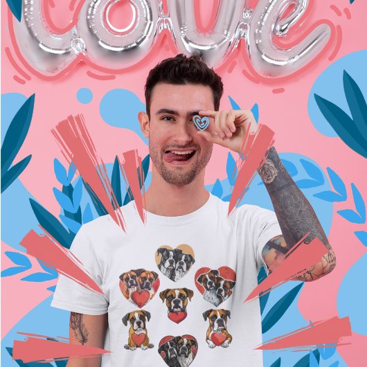 Boksershond met hart – Dag van de Valentijn T-shirt