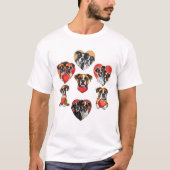 Boksershond met hart – Dag van de Valentijn T-shirt (Voorkant)