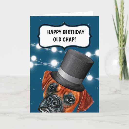 Boksershond met hoge hoed Britse oude goedkope hum Kaart (Voorkant)