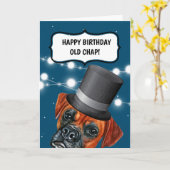 Boksershond met hoge hoed Britse oude goedkope hum Kaart (Gele Bloem)