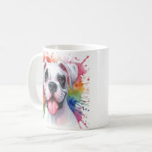 Boksershond Waterverf spatten Koffiemok (Voorkant links)