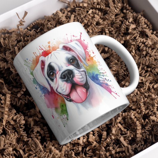 Boksershond Waterverf spatten Koffiemok