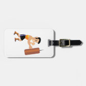 Boksertraining met bokszak bagagelabel (Voorkant horizontaal)