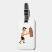 Boksertraining met bokszak bagagelabel (Voorkant verticaal)