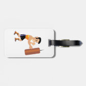 Boksertraining met bokszak bagagelabel (Achterkant horizontaal)