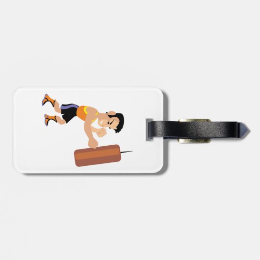 Boksertraining met bokszak bagagelabel (Achterkant horizontaal)