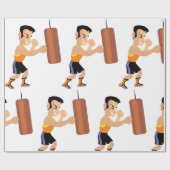 Boksertraining met bokszak cadeaupapier (Vlak)