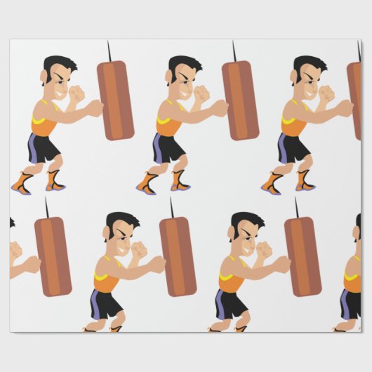 Boksertraining met bokszak cadeaupapier (Vlak)