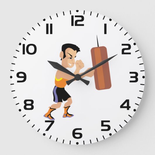 Boksertraining met bokszak grote klok (Voorkant)